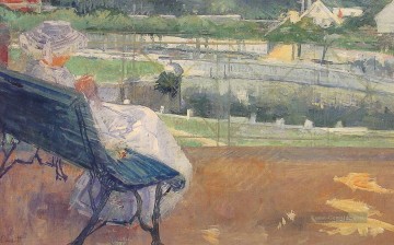 Mary Cassatt Werke - Lydia Seated auf einer Veranda Häkeln Mütter Kinder Mary Cassatt